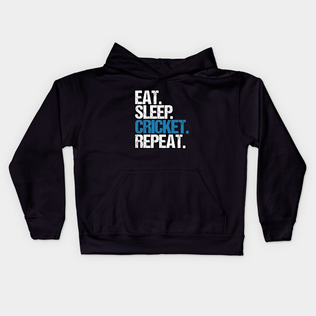 Eat. Sleep. Cricket. Repeat. Kids Hoodie by hoopoe